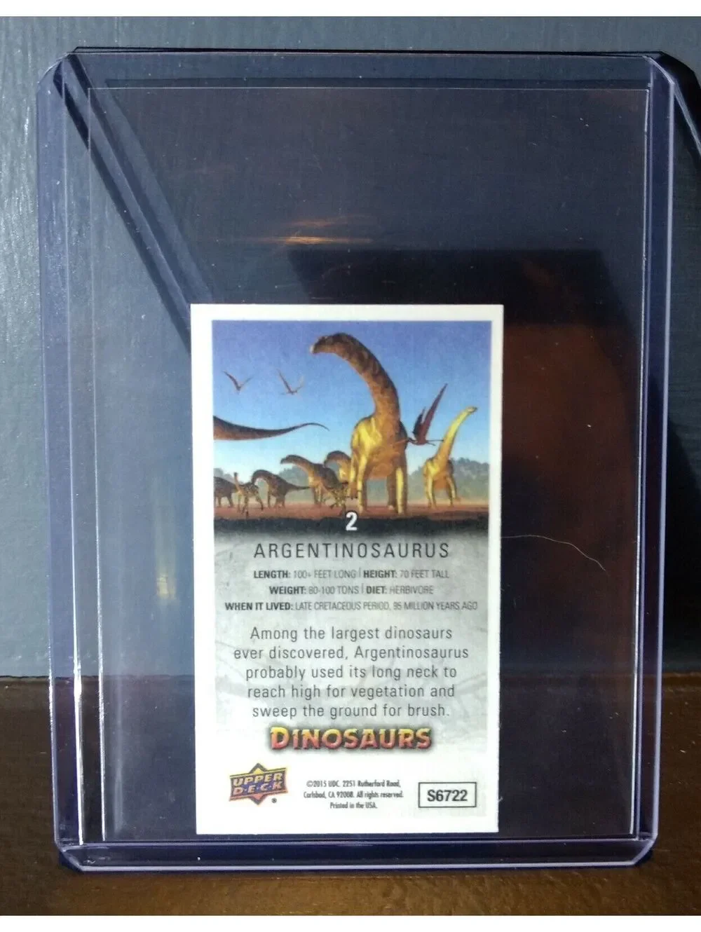 2015 Upper Deck Dinosaurs Canvas Mini Argentinosaurus #2 Trading Card